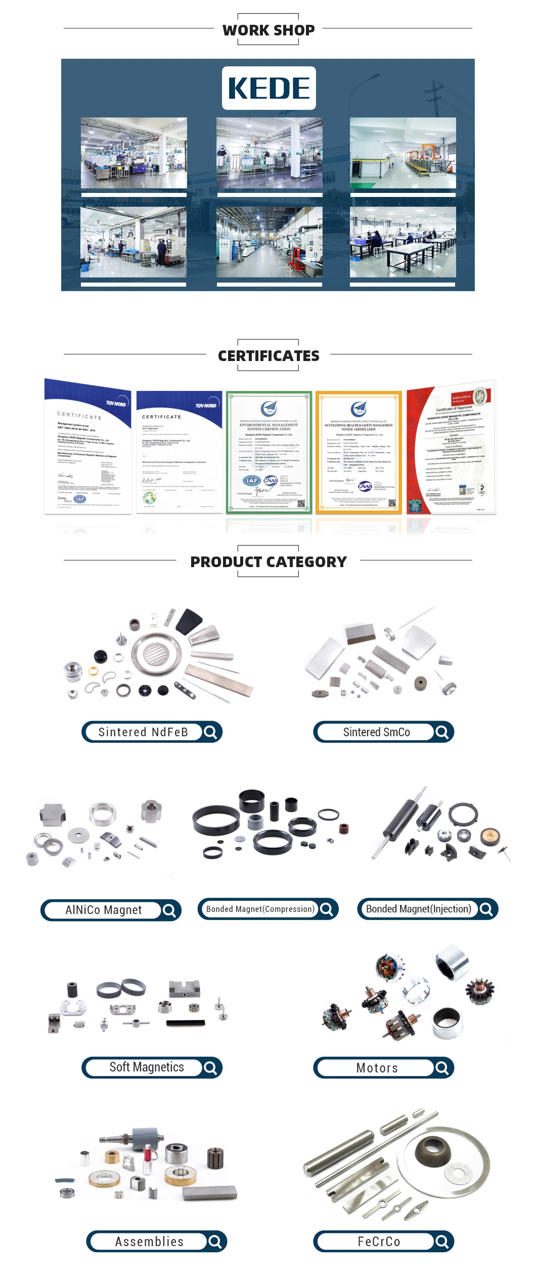 China Kede Neutral Package Customizable Permanent Magnetic Assemblies with Good Service